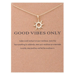 Good Vibes Only Sun Necklace